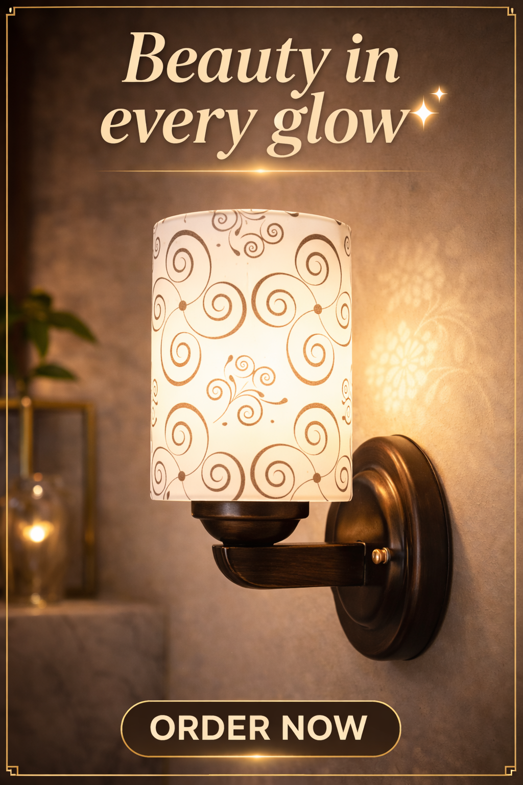 White glass wall light 